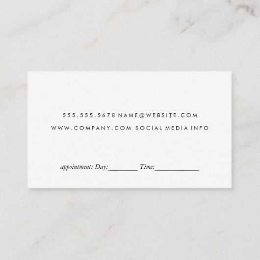 Afspraak voor haar- en make-upglitter afsprakenkaartje (Achterkant)