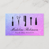 Afspraak voor haar- en make-upglitter afsprakenkaartje (Voorkant)