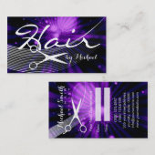 Afspraak voor haarstylist - Paarse Abstract #18 Afsprakenkaartje (Voorkant / Achterkant)