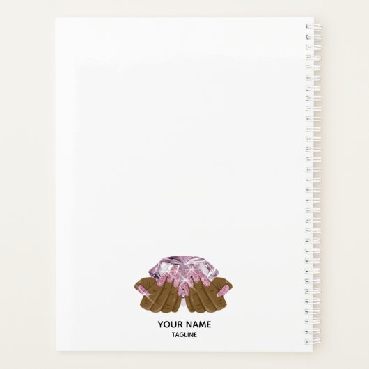 Afspraakboek nagelstudio vrouw hand technicus planner (Achterkant)