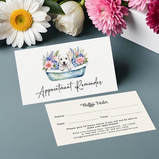 Afspraakherinnering Dog Groomer Waterverf Visitekaartje