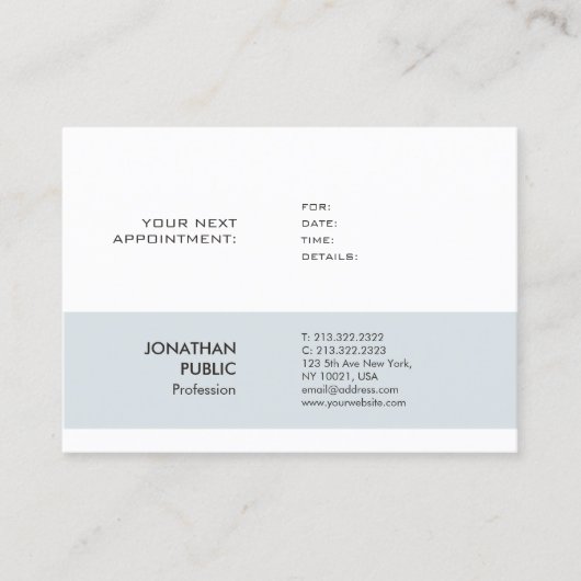 Afspraakherinnering Elegant Smart Design Plain Afsprakenkaartje (Voorkant)
