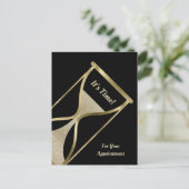 Afspraakherinnering Glamoureuze Gouden Zandloper Briefkaart (Staand voorkant)