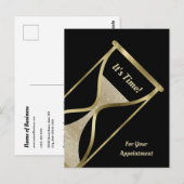 Afspraakherinnering Glamoureuze Gouden Zandloper Briefkaart (Voorkant / Achterkant)