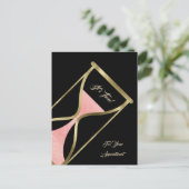 Afspraakherinnering Glitzy Roos Gold Hourglass Briefkaart (Staand voorkant)
