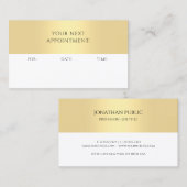 Afspraakherinnering Gold White Elegant Sjabloon Afsprakenkaartje (Voorkant / Achterkant)