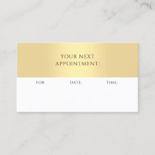 Afspraakherinnering Gold White Elegant Sjabloon Afsprakenkaartje