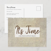 Afspraakherinnering  handgeschreven papier briefkaart (Voorkant / Achterkant)