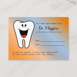 Afspraakherinnering Happy Tooth-tandarts Afsprakenkaartje
