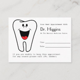 Afspraakherinnering Happy Tooth-tandarts Afsprakenkaartje