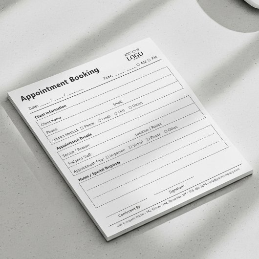 Afspraakherinnering Professioneel Logo Notitieblok