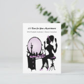 Afspraakherinnering schoonheidssalon briefkaart (Staand voorkant)