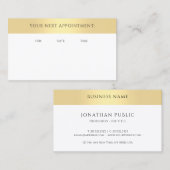 Afspraakherinnering Stijlvolle Gold Look Sjabloon Afsprakenkaartje (Voorkant / Achterkant)