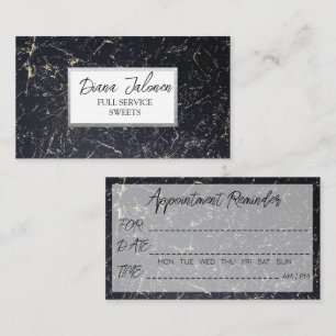 Afspraakherinneringskaarten Black Marble Barber Visitekaartje