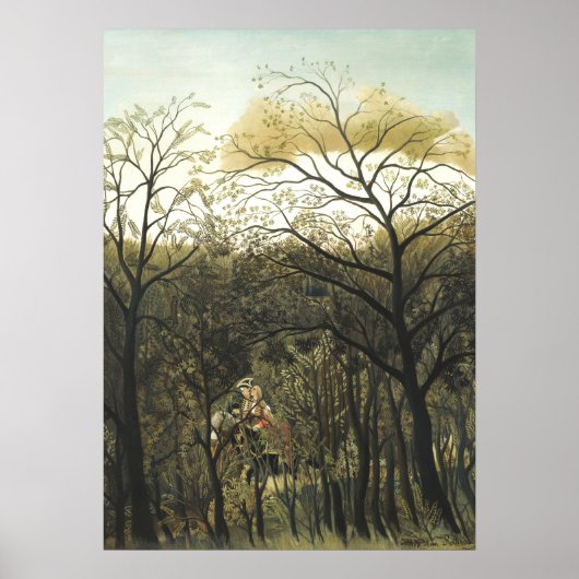 Afspraakje in het bos, Henri Rousseau Poster (Voorkant)
