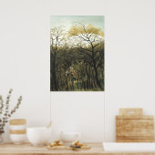 Afspraakje in het bos, Henri Rousseau Poster (Keuken)