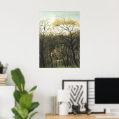 Afspraakje in het bos, Henri Rousseau Poster (Thuiskantoor)