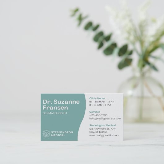 Afspraakkaart Dr. Suzanne Fransen Dermatoloog Afsprakenkaartje (Staand voorkant)