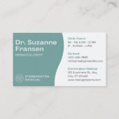 Afspraakkaart Dr. Suzanne Fransen Dermatoloog Afsprakenkaartje (Achterkant)