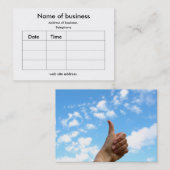 Afspraakkaart - duimen omhoog afsprakenkaartje (Voorkant / Achterkant)