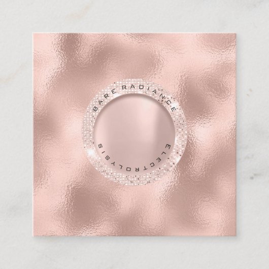 Afspraakkaart Elektrolyse Roos Glitter Blush Contactkaartje (Voorkant)
