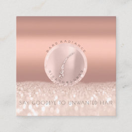 Afspraakkaart Elektrolyse Roos Glitter Koper Contactkaartje