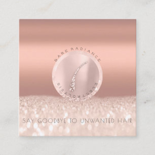 Afspraakkaart Elektrolyse Roos Glitter Koper Contactkaartje