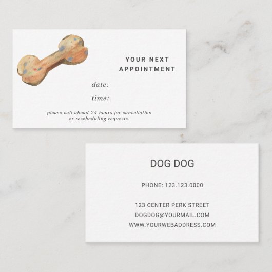 Afspraakkaart groomer botstempel visitekaartje (Voorkant / Achterkant)