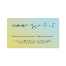 Afspraakkaart met blauwe gele gradiënt