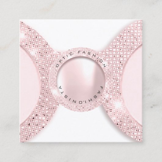 Afspraakkaart Optisch Roos Glitter Pearl Contactkaartje (Voorkant)