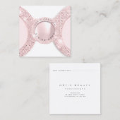 Afspraakkaart Optisch Roos Glitter Pearl Contactkaartje (Voorkant / Achterkant)