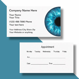 Afspraakkaart Optometrist Voor Een Oogarts Visitekaartje