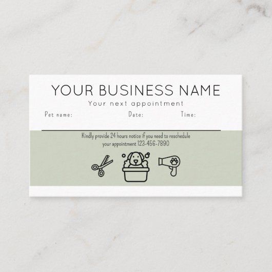 Afspraakkaart professionele hondenverzorgingsservi visitekaartje (Voorkant)
