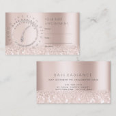 Afspraakkaart Roos Elektrolyse Glitter Logo1 Afsprakenkaartje (Voorkant / Achterkant)