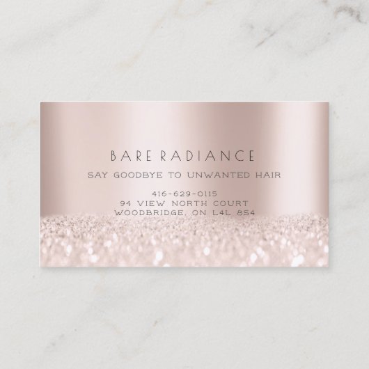 Afspraakkaart Roos Elektrolyse Glitter Logo1 Afsprakenkaartje (Achterkant)