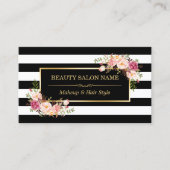 Afspraakkaart  Schoonheidssalon Gold Floral Afsprakenkaartje (Voorkant)