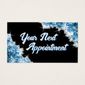 Afspraakkaart voor blauwe kristallen visitekaartje (Voorkant)