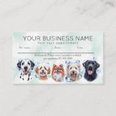 Afspraakkaart waterverf honden bubbels visitekaartje (Voorkant)