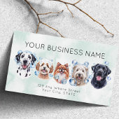 Afspraakkaart waterverf honden bubbels visitekaartje