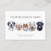 Afspraakkaart waterverf honden bubbels, wit afsprakenkaartje (Achterkant)