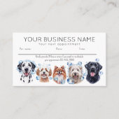 Afspraakkaart waterverf honden bubbels, wit visitekaartje (Voorkant)