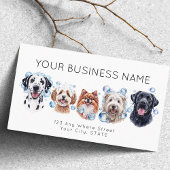 Afspraakkaart waterverf honden bubbels, wit visitekaartje