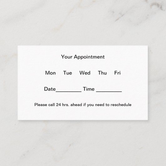 Afspraakkaarten Radiology Imaging Center Afsprakenkaartje (Achterkant)