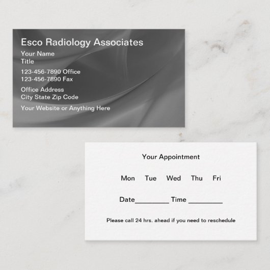 Afspraakkaarten Radiology Imaging Center Afsprakenkaartje (Voorkant / Achterkant)