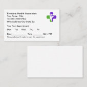 Afspraakkaarten voor medische Kantoor Afsprakenkaartje (Voorkant / Achterkant)