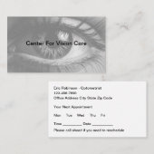 Afspraakkaarten voor opticiens en opticiens visitekaartje (Voorkant / Achterkant)