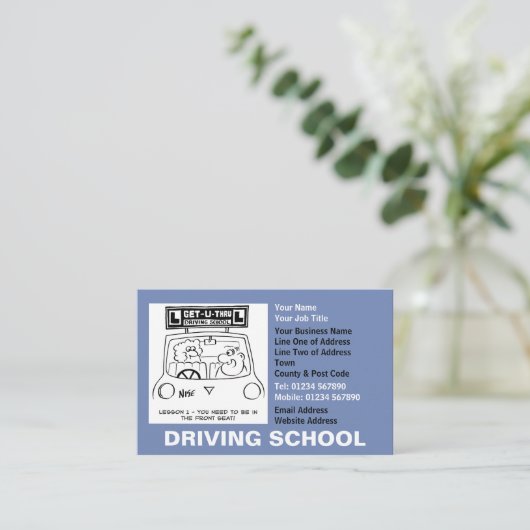 Afspraken rijschool visitekaartje (Staand voorkant)