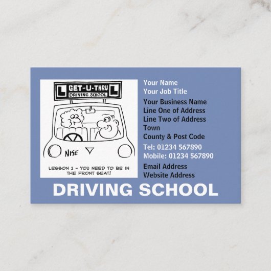 Afspraken rijschool visitekaartje (Voorkant)