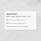 Afsprakenkaarten voor mentale gezondheidsadviseur afsprakenkaartje (Achterkant)