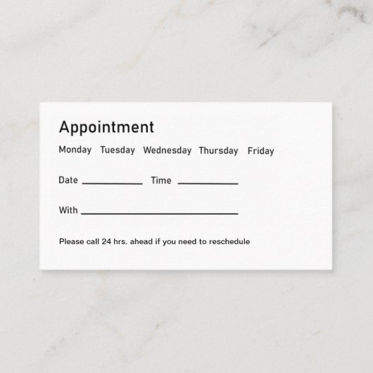 Afsprakenkaarten voor mentale gezondheidsadviseur afsprakenkaartje (Achterkant)